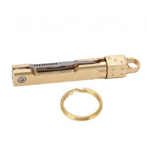 Mini Couteau Pliant DéS En Laiton, Mini Couteau Porte-CléS Couteau De Poche Portable Pour DéBaller Le Courrier Couleur Laiton - Neuf