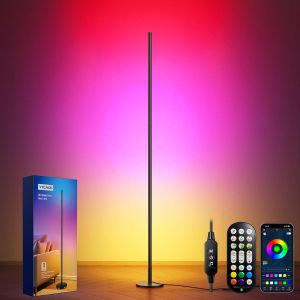 KALANKA-Lampadaire LED d'Angle RGB, 160cm Lampe sur Pied Salon avec APP Contr&ocirc;le et T&eacute;l&eacute;commande,16 Millions Couleurs, Musique Sync et Temporisation, pour la D&eacute;coration de F&ecirc;te - Neuf