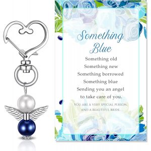 Lbgwp60-1 Set Something Blue Pour Mariée Charme De Mariée Porte-Clés Dange Perle Bleu Cadeau De Porte-Clés De Fête De Mariage Carte De Mariée Pour Douche Sainte Communion Célébration - Neuf