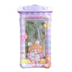 Sac de téléphone à écran tactile étanche à l'eau Mignon PVC transparent Protection étanche Écran sensible Glisser Natation Pochette Femmes Approvisionnement - Neuf