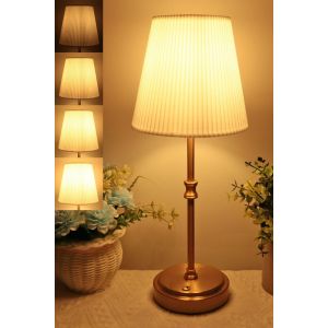 Lampe Sans Fil, Lampe De Chevet Sans Fil Tactile Rechargeable Abat-Jour En Tissu Portable Avec Dimmable Progressif Pour Salon Salle À Manger Chambre Bar Table Basse - Neuf