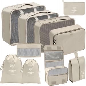 Organisateur De Val , 10 Pi&egrave;ces Housse De Rangement De Bagages, Sac De Rangement De Voyage Extensible Ultra L&eacute;ger Et Imperm&eacute;able &Agrave; L'Eau, Adapt&eacute; Aux Val S Et Aux Sacs De Camping Vacances - Neuf