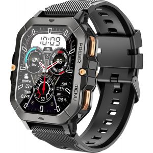 C28 Montre Connect&eacute;e Homme : Avec Bluetooth Calling 2.13"" Smartwatch, Spo2 Heart Rate Sleep Monitoring, Ip68 Waterproof 123+Mode Sports Fitness Smartwatch For Android Ios (Noir)[MON8300928] - Neuf