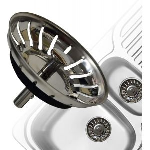Crépine d'évier, bouchon de vidange de crépine épaississante en acier inoxydable de cuisine, dimensionnée pour les éviers de 79 à 82 mm (diamètre : 80 mm) - Neuf