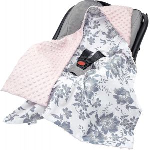 Eryi-Nid D'ange Bebe Été Couverture Enveloppante Bébé Siege Auto 85x85cm Couvertures Bebe Nid D'ange Une Douce Oeko-Tex Moelleuse Pour Landaus (Berry Avec Rosa Minky) - Neuf