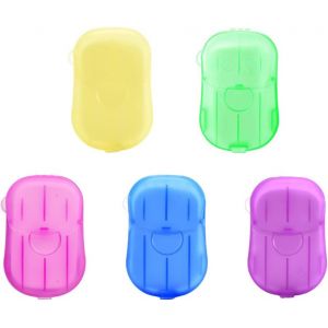 5 Pi&egrave;ces Feuille De Savon Portable Jetable-Id&eacute;al Pour Randonn&eacute;e,Voyage Et Camping - Neuf