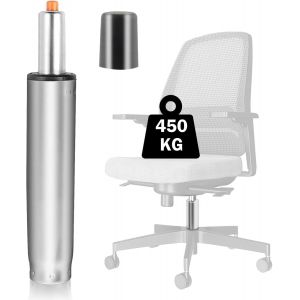 Ressort &Agrave; Gaz Pour Chaise De Bureau, 450 Kg, Pour Chaise Pivotante, Pi&egrave;ces De Rechange, Pour Fauteuil De Chef, Tabouret, Chaise De Bureau, Longueur Totale 300 &Agrave; 450 Mm, Argent&eacute; - Neuf
