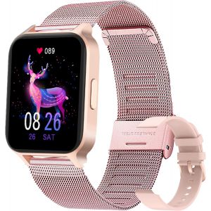 Montre Connectée Femmes, Smartwatch Sport Etanche, Moniteur De Oxygène Sanguin Et Fréquence Cardiaque, Podomètre Calorie, Montre De Fitness Pour Android Iphone - Neuf