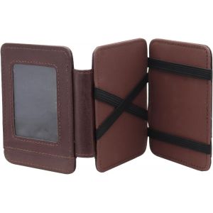 Portefeuille Homme Ultra-Mince Retourner Style Magie Porte Monnaie Homme,Triple Plier Wallet Avec 6 Fentes Pour Cartes Et Transparent Fente Id (Marron) - Neuf