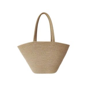 Mode R&eacute;tro Corde Coton Tiss&eacute; Paille Capacit&eacute; Capacit&eacute; Haut De Gamme Sens Fourre-tout Femmes Pour Voyage, Vacances, S - Neuf