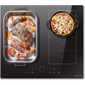 CHECARZHN--NO1-Plaque À Induction, 4 Plaques Avec Double Zones Flexibles, Plaque À Induction, 60 Cm, Encastrable Avec Booster, Commande Tactile, Minuterie, Sécurité Enfant, Pause, 220 V-240 V, 7200 W - Neuf