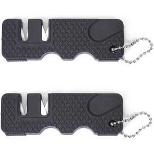 2 Pièces Egiseur De Couteaux,Aiguiseur Couteaux,Eguiseur De Couteau,Pratique,Compact Et Léger,Idéal Pour Une Utilisation En Extérieur,Pour Un Affûtage Grossier Et Fin - Neuf