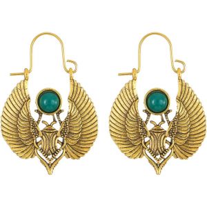 Kal-Boucles D'oreilles Scarabée Sacré D'inspiration Égyptienne Vintage Pour Femmes Tribales Gitane À La Mode D'inspiration Égyptienne Boucle D'oreille Goutte - Neuf