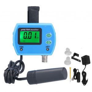 HJLIAN PH-9851 Moniteur de qualite de l'eau LCD PH TDS, appareil de mesure mural multifonctionnel en ligne, prise americaine 110 V - Neuf