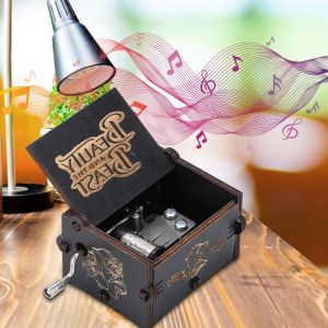 Hjlian Boite A Musique Mecanique A Manivelle, Jouet, Cadeau D'anniversaire, Decoration De Maison, Couleur Noire (Type B) - Neuf