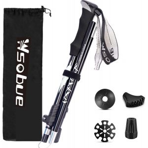 Letnerny-B&acirc;tons De Randonn&eacute;e, B&acirc;tons De Marche Pliable Antichoc T&eacute;l&eacute;scopique Aluminium 7075 Ultra L&eacute;ger B&acirc;tons De Trekking Pour Hommes Femmes - Neuf