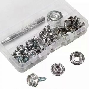 62pcs Snap Button Kit Métal Presse Studs Kit Mini Multifonctionnel Snap Fastener Kit Accessoires De Couture - Neuf