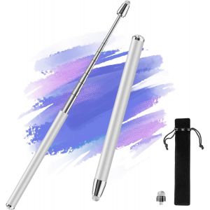 Stylet Tactile T&eacute;lescopique Jusqu'&agrave; 100 Cm,Stylet Extensible Pour &Eacute;crans Tactiles Capacitifs,Moniteur Pc,Tablettes,Pr&eacute;sentations,Pointeur Pour Enseignants,Enfants,&Eacute;tudiants,Argent - Neuf