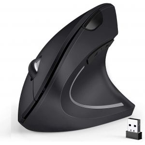 Souris Ergonomique, 2.4G Verticale Souris Optique sans Fil avec 6 Boutons - 3 DPI r&eacute;glable 800/1200/1600 pour Ordinateur Portable, PC, Ordinateur, Bureau, Portable, etc - Neuf