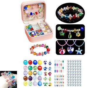 Kit De 131 Pi&egrave;ces Pour Fabriquer Soi-M&ecirc;me Un Bracelet &Agrave; Breloques Pour Enfants : Perles, Pendentifs, Bo&icirc;te &Agrave; Bijoux Et Fournitures De Loisirs Cr&eacute;atifs. - Neuf
