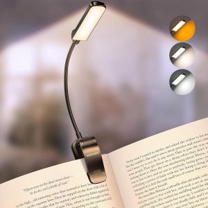 Kalanka-Glocusent Lampe De Lecture Rechargeable, 20 Led Liseuse Lampe Clip, Gradation Progressive & 5 Modes Protection Des Yeux, 3&iquest;100lm, 360&deg; Cou Flexible, Indicateur, Longue Travail Pour Lire Au Li - Neuf