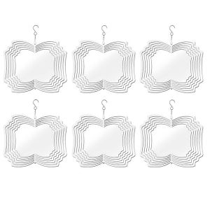 6Pcs 8 pouces sublimation vent spinner blancs pour la saison de jardin ext&eacute;rieur - Neuf