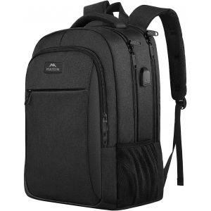 acdsgd-Sac &agrave; Dos Ordinateur Portable 15.6 Pouces, Homme Fonctionnel Sac &agrave; Dos PC Portable avec USB Charging Port Imperm&eacute;able Antivol pour Coll&egrave;ge Affaire Scolaire, Cadeau Homme Bagages Cabine - Noir - Neuf
