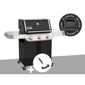 Barbecue &agrave; gaz Genesis E-315W Plancha + Brosse de nettoyage en forme de T - Weber - Neuf