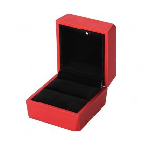 Boite a bijoux avec eclairage LED pour demande en mariage (rouge, boite a bagues) - Neuf
