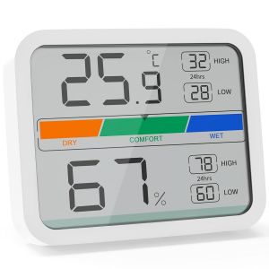 (Blanc 1pcs) Thermomètre d'intérieur Hygromètre numérique Moniteur de température et d'humidité avec conversion ¿/¿ Valeur maximale et minimale de température et d'humidité - Neuf