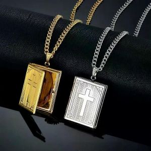 J&eacute;sus Croix Collier Bijoux Pour Hommes Femmes Cha&icirc;ne En Acier Couleur Or M&acirc;le Photo M&eacute;daillon Style J&eacute;sus Crucifix Pendentif Collier Xl787 - Neuf