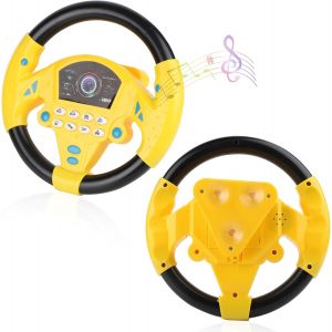 MDY-Volant Jouet de Pilotage pour Enfants avec Lumière et Sons de Conduite - Jouet Volant Voiture pour Nourrissons de Plus de 3 Ans (Jaune) - Neuf