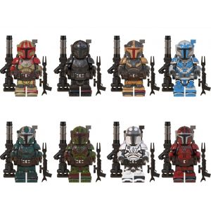 8 pi&egrave;ces star wars mini figurine blocs de construction jouets - mandaloriens r&eacute;arm&eacute;s - costume de soldat robot - combat figurine assembl&eacute; - jouets dr&ocirc;les - th&egrave;me horloge style - Neuf