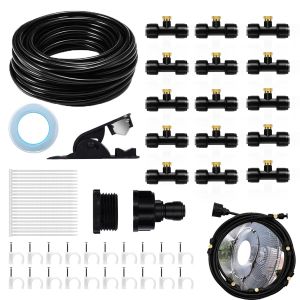 75 pcs Syst&iquest;&iquest;me Refroidissement Brumisation 15m Kit D'Irrigation Kit Arrosage Goutte &iquest;&iquest; Goutte Syst&iquest;&iquest;me de Brumisation Tuyau Brumisateur Exterieur pour Jardins Patios Parasols Toits - Neuf