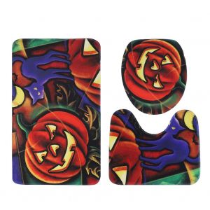 Hjlian Lot De 3 Tapis De Bain Antiderapants A Motif Citrouille - Neuf