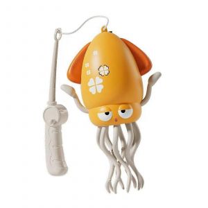 Jouet De P&ecirc;che R&eacute;aliste En Forme De Seiche Dansante Sous-Marine Activ&eacute;e Par Le Mouvement, Avec Musique Et Lumi&egrave;re, Pour Tout-Petit, Cadeau Jaune-Jaune - Neuf