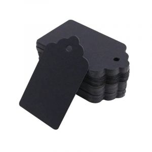 Étiquettes cadeaux Kraft (noir) - 100 unités - Étiquettes vierges 5 x 3 cm pour les cadeaux - Neuf