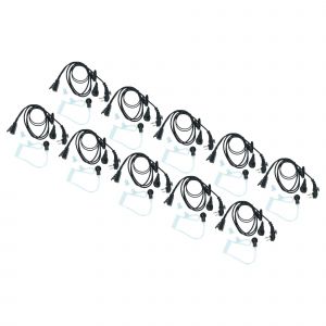 vhbw 10x Oreillette compatible avec Hyt / Hytera TD510, TD520, PD560, TC620, PD500 radio talkie-walkie avec microphone PTT, c&acirc;ble acoustique - Neuf