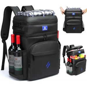 Ulteronixshop-Sac &Agrave; Dos Isotherme Pour 54 Canettes - Sac &Agrave; Dos Isotherme Anti-Fuite Pour Homme Et Femme - Grand Sac &Agrave; Dos Doux Parfait Pour Voyage Camping D&eacute;jeuner Plage, Noir - Neuf