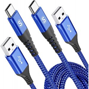 Thef-Usb C Kabel 3.1a [1stück 2m+3m] Schnellladung,Ladekabel Usb C Nylon Type C Kabel Für Samsung Galaxy S24 S23 S22 S21 S20 Plus/Ultra/Fe,Iphone 16 15 Pro Max,Note20,A72 A71 A52 A51 A50,M31 M30s - Neuf