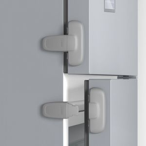 Pack de 2 Réfrigérateur Serrures pour les Enfants, la Maison de la Porte du Réfrigérateur de Verrouillage de Sécurité de Bébé Réfrigérateur Serrure de Porte de Réfrigérateur de Gel de Porte (Gris) - Neuf