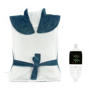 Électrique Coussin Chauffant Pour Le Dos, Les Épaules Et Le Cou, Chauffée Couverture De 60 X 90 Cm, 5 Températures Réglables, 60/120 Min Arrêt Automatique Et Protection Contre La Surchauffe - Neuf