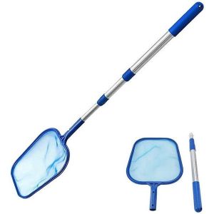 Épuisette télescopique pour piscine à mailles fines : élimination facile des feuilles et débris pour des piscines d'une propreté éclatante - Neuf