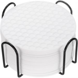 SJZG-Lot De 16 Dessous De Verre Ronds En Silicone Avec Support, 10,2 Cm, Antid&eacute;rapants, Anti-Adh&eacute;sifs, R&eacute;sistants &Agrave; La Chaleur, Lavables Pour Tasses, Protection De Table, D&eacute;coration De Table - Neuf