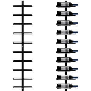 JEXNOVASHOP-Porte Bouteille Mural M&eacute;talique &Eacute;tag&egrave;re &agrave; Vin pour 10 Bouteilles Cave Resto Maison 126cm Noir - Neuf