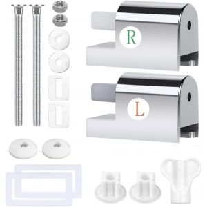 Lot de 2 supports universels pour si&egrave;ge de WC - Charni&egrave;res de rechange en ABS - Charni&egrave;res en m&eacute;tal pour si&egrave;ge de toilette fixes - Fermeture en douceur - Neuf