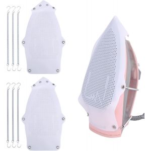 MEVRONISSHOP-2pcs Prot&egrave;ge-semelle de Fer &agrave; Repasser, Prot&egrave;ge-fer Blanc avec Crochets pour Fer &Eacute;lectrique Protecteur V&ecirc;tements Emp&ecirc;che Les Br&ucirc;lures Adh&eacute;rences et Roussissures du Tissu - Neuf