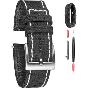 Kal-Bracelet De Montre En Toile À Dégagement Rapide Pour Hommes Et Femmes, 18 Mm, 20 Mm, 22 Mm, Bracelet De Montre Militaire À Dégagement Rapide. - Neuf