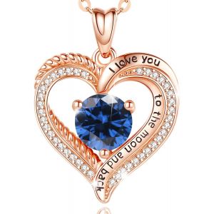 Kal-Eudora Collier Mère Fille Pour Femmes, Double Coeur Argent Sterling 925 Coeur Maman Pendentif Pour Maman Mère Fille Bijoux Cadeau De La Fête Des Mères, 45 Cm Chaîne - Neuf