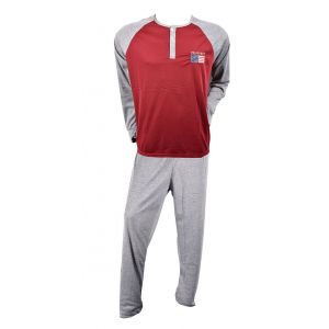 Pyjama Homme Long Sweet Secret Q2763 Polo Sport Rouge - Neuf